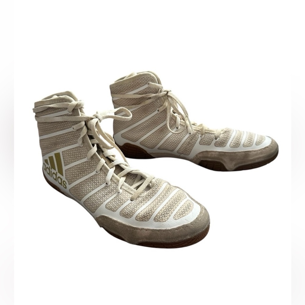 Adidas Adizero Varner Wrestling Shoes White Gold Men’s 8.5